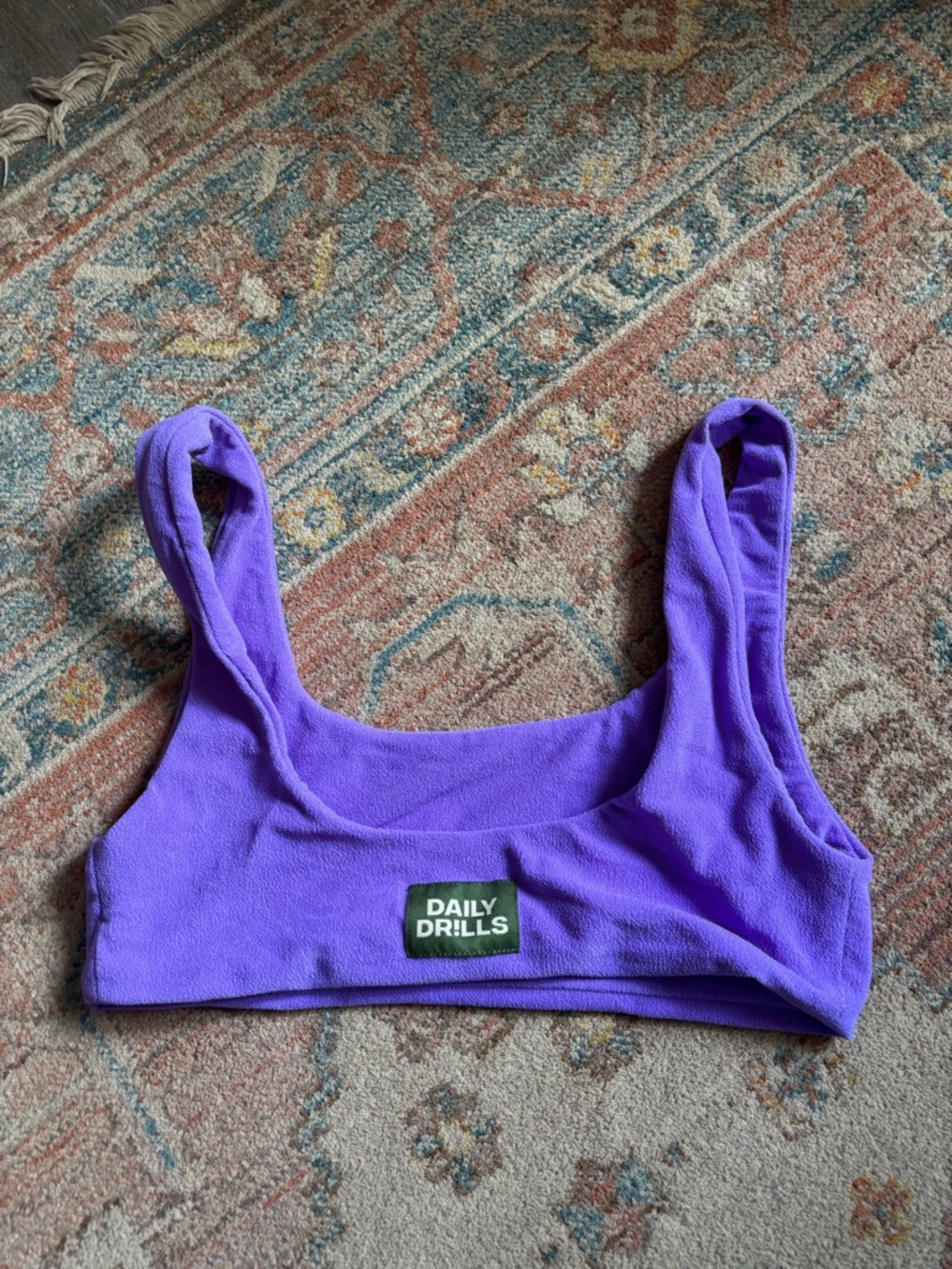 Daily Drills Purple terry cloth scoop Bralette